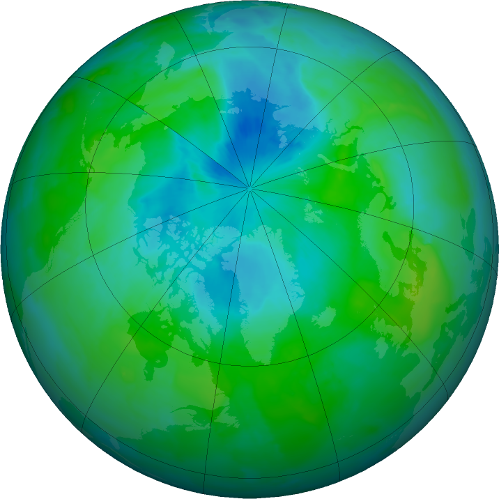 Arctic ozone map for 09 August 2011
